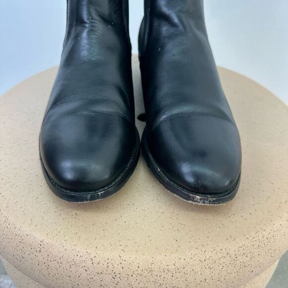 Frye Women’s Melissa Black Leather Chelsea Boot Whipstitch Elastic Gore Detail - Picture 11 of 16